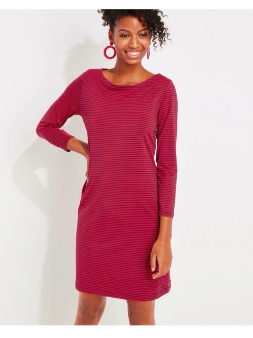 VINEYARD VINES Red Striped Nautical Dress - Picture 3 of 5